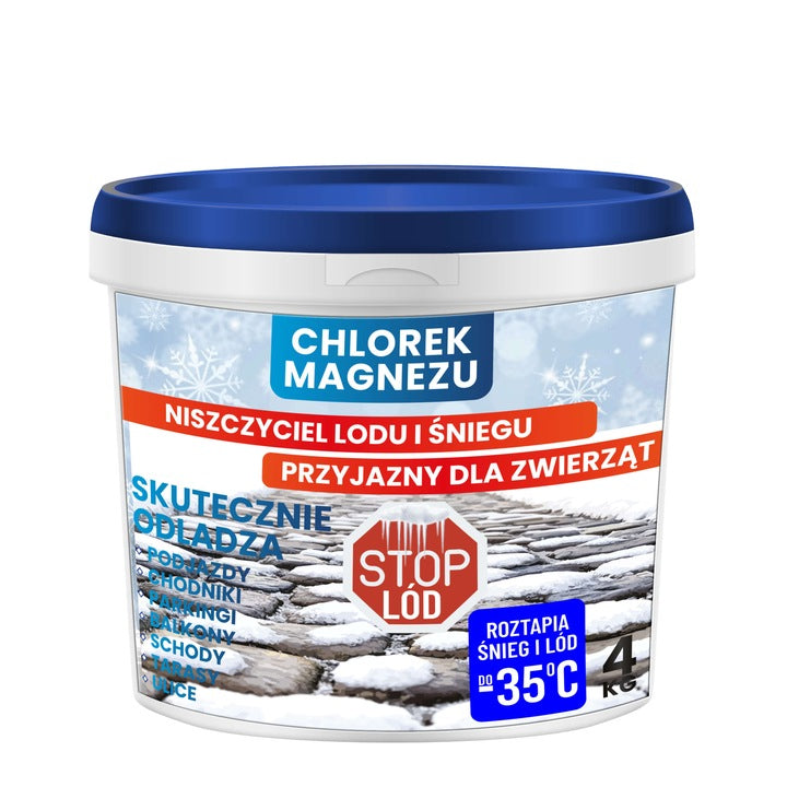 CLORURO DI MAGNESIO 4 KG – antigelo, migliore del sale antigelo e sicuro per gli animali!
