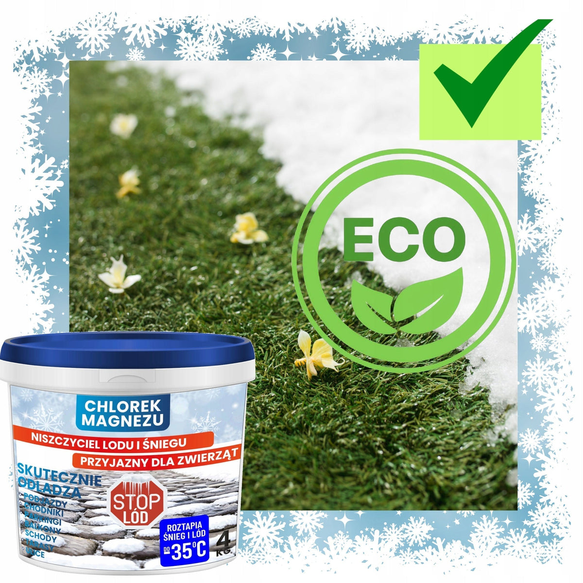 CLORURO DI MAGNESIO 4 KG – antigelo, migliore del sale antigelo e sicuro per gli animali!