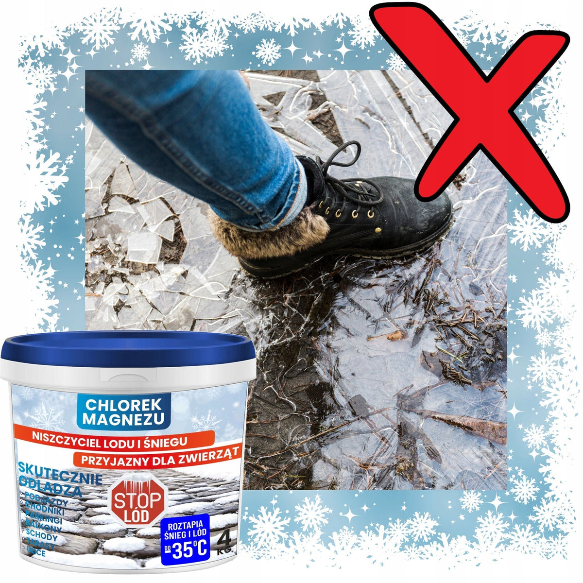 CLORURO DI MAGNESIO 4 KG – antigelo, migliore del sale antigelo e sicuro per gli animali!