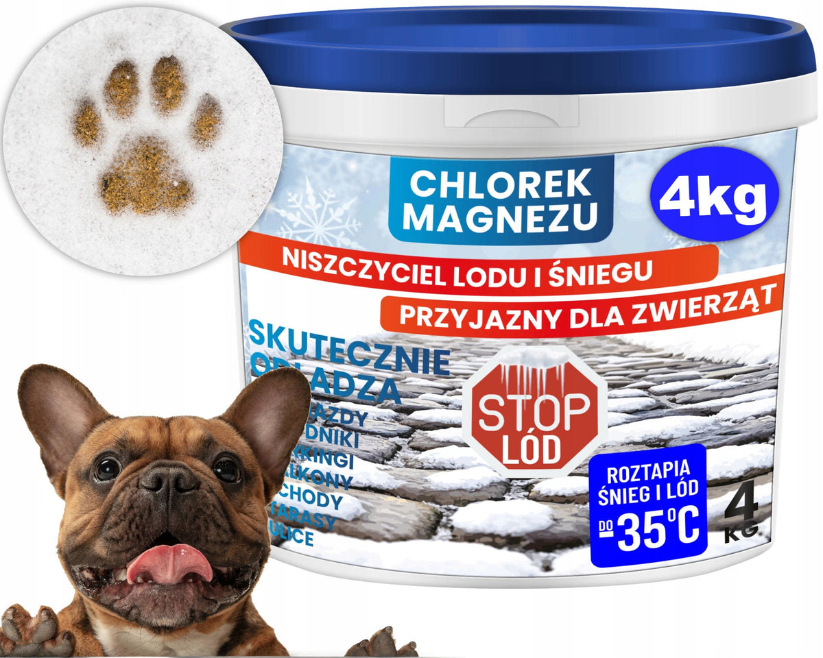 CLORURO DI MAGNESIO 4 KG – antigelo, migliore del sale antigelo e sicuro per gli animali!