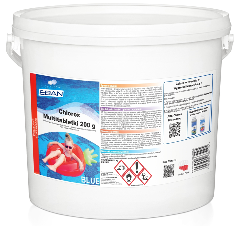 Chlorox Multitabs 200 g – Pastiglie di cloro per piscine – 5 kg