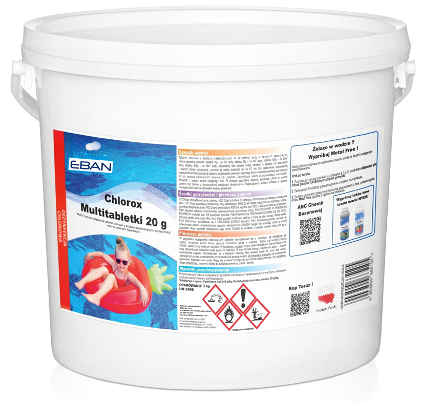 Clorox Multi Tabs 20g – Compresse di cloro per piscine – 3 kg