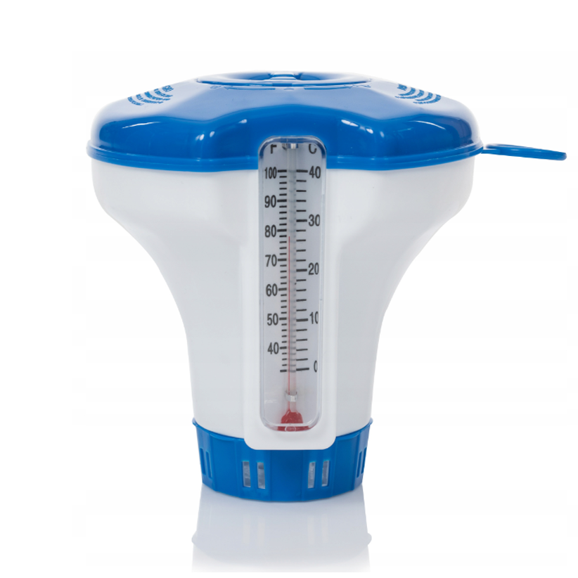 Dispenser galleggiante con termometro per compresse da 200 g – per piscine