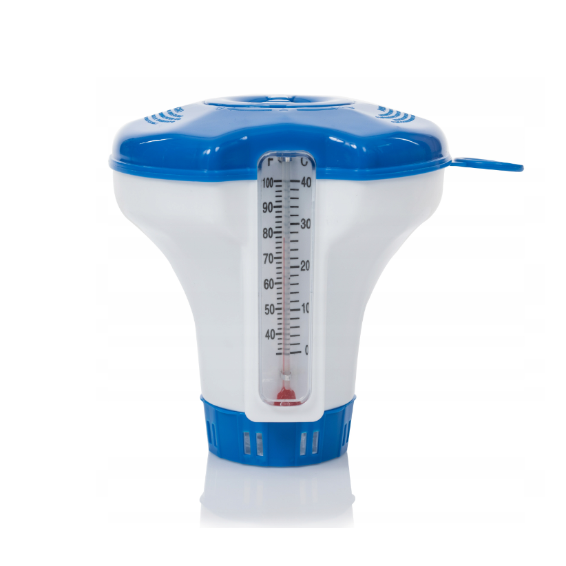 Dispenser galleggiante con termometro per compresse da 20 g – per piscine